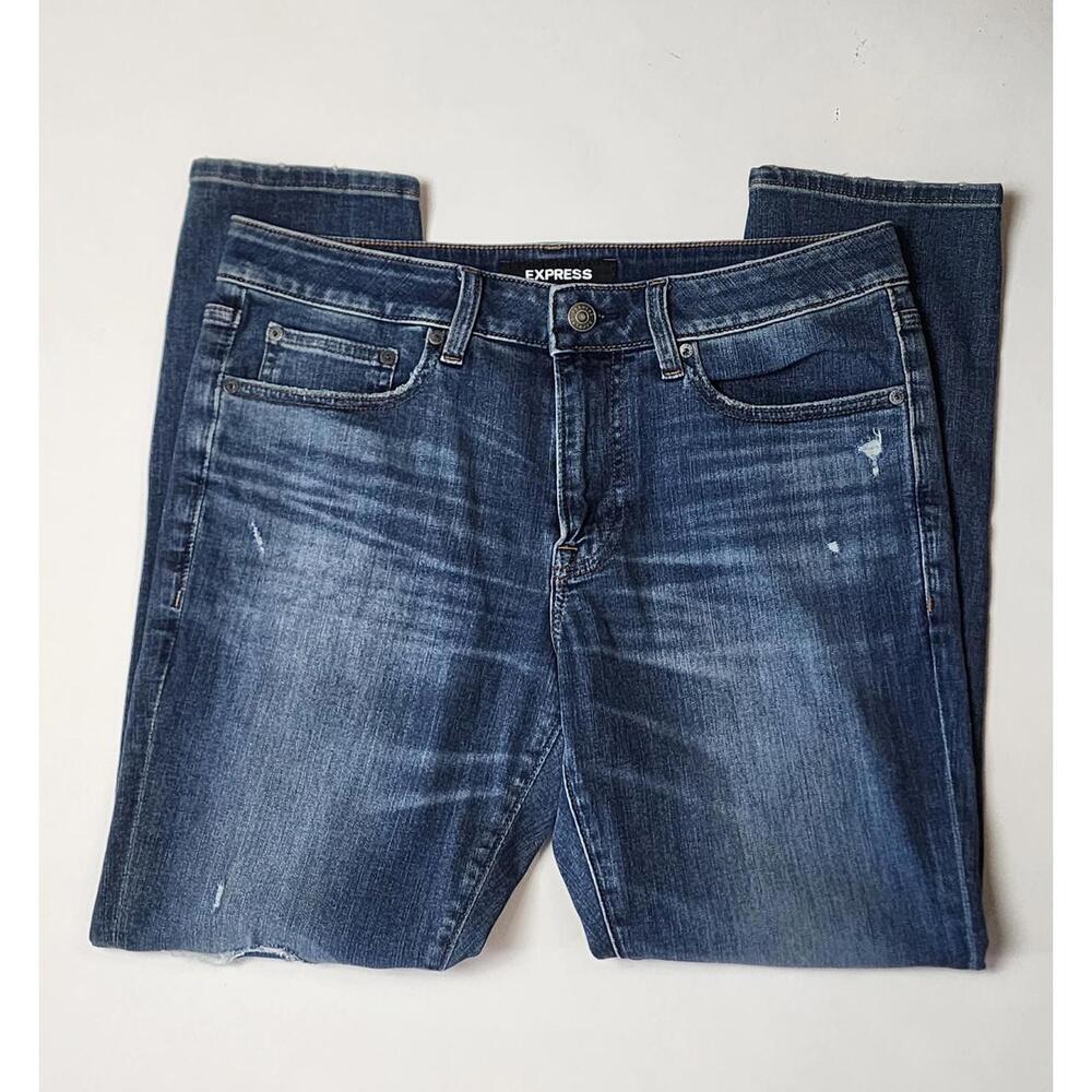 Express Dark Wash Distressed Jeans 31x30